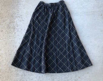 Vintage 60s Pendleton Plaid Wool Midi Skirt Size XS