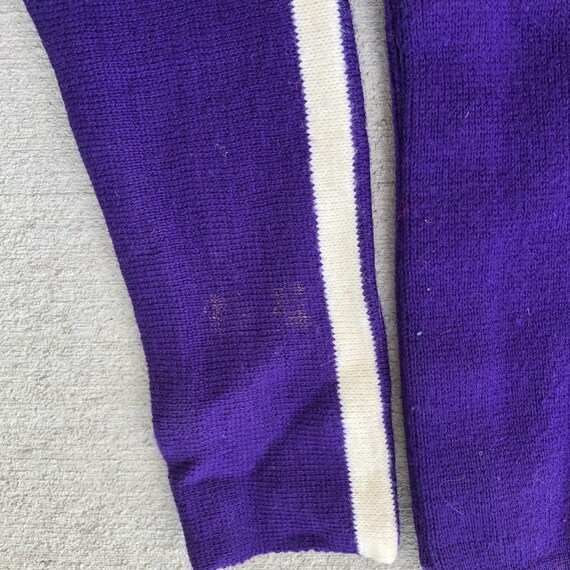 Vintage 40s/50s Royal Purple Varsity Sweater Pete… - image 5