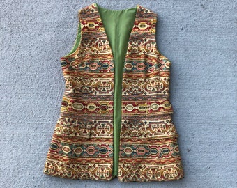 Vintage 60s/ 70s Bohemian Tapestry Vest S/M