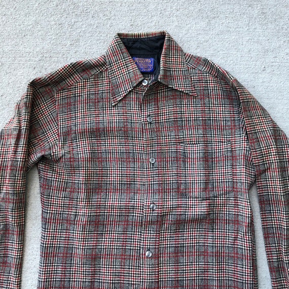 Vintage 70s Pendleton Wool Button Down Flannel Sh… - image 2