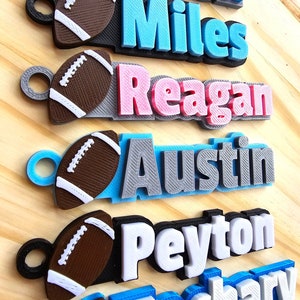 Personalized Football Keychain, Football Keyring, Custom Name Tag, Sports Keychain, Custom Football Key Chain, Sports, Gift Idea, Kids
