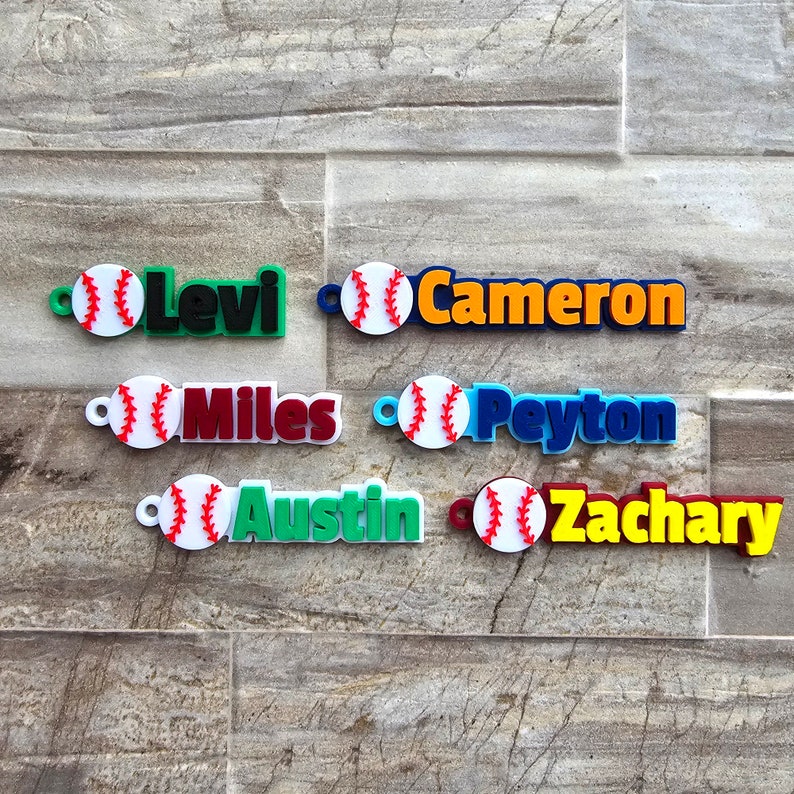 Personalized Baseball Name Tag, Baseball Keyring, Custom Name Tag ...