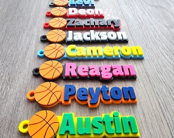 Personalized Basketball Keychain, Basketball Keyring, Custom Name Tag, Sports Keychain, Custom Basketball Key Chain, Sports, Gift Idea, Kids