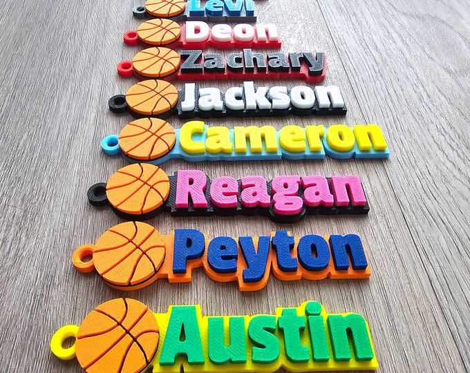 Personalized Basketball Keychain, Basketball Keyring, Custom Name Tag, Sports Keychain, Custom Basketball Key Chain, Sports, Gift Idea, Kids