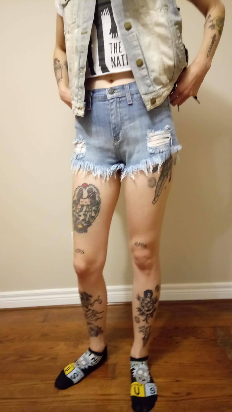 etsy denim shorts