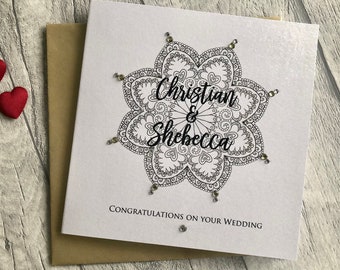 Personalised wedding card, nikkah card, anand karaj, anniversary, shadhi card, walima, muslim couple, sikh couple, hindu couple, engagement