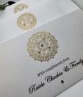 Personalised white money envelope, cash gift, Indian wedding, shagan wallet, shadhi, gold mandala, diamante