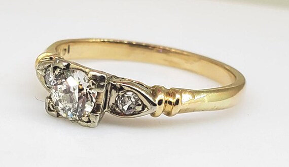 Vintage 1940's Diamond Engagement Ring 14k Yellow