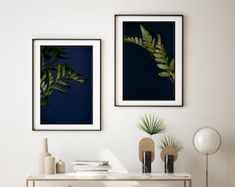 The Leaves Series, Diptych, Minimalist Nature and Floral Wall Print Home Decor Gift