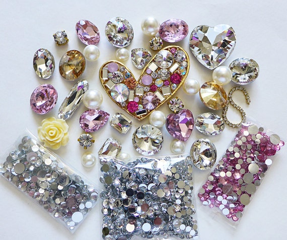 DIY 3D Crystal Gems Kawaii Resin Flatback Decoden Cabochons Cell Phone Case Deco