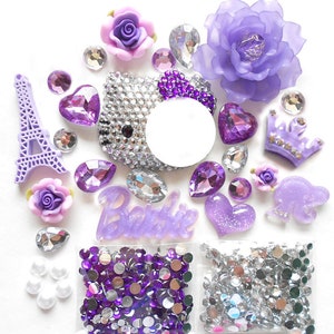 Sale !! -- DIY 3D Fully Blinged Kitty Kawaii Resin Flat Back Decoden Cabochons Cell Phone Case Deco Kit Z259
