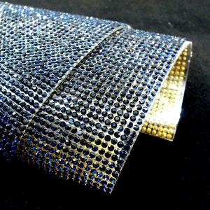 Inchiostro blu-vetro strass hot fix o auto adesivo Applique/foglio adesivo 2mm (SS8)