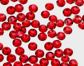 4mm 1000 pieces Round Flat Back 14 facet cut Rhinestones  ---- Red