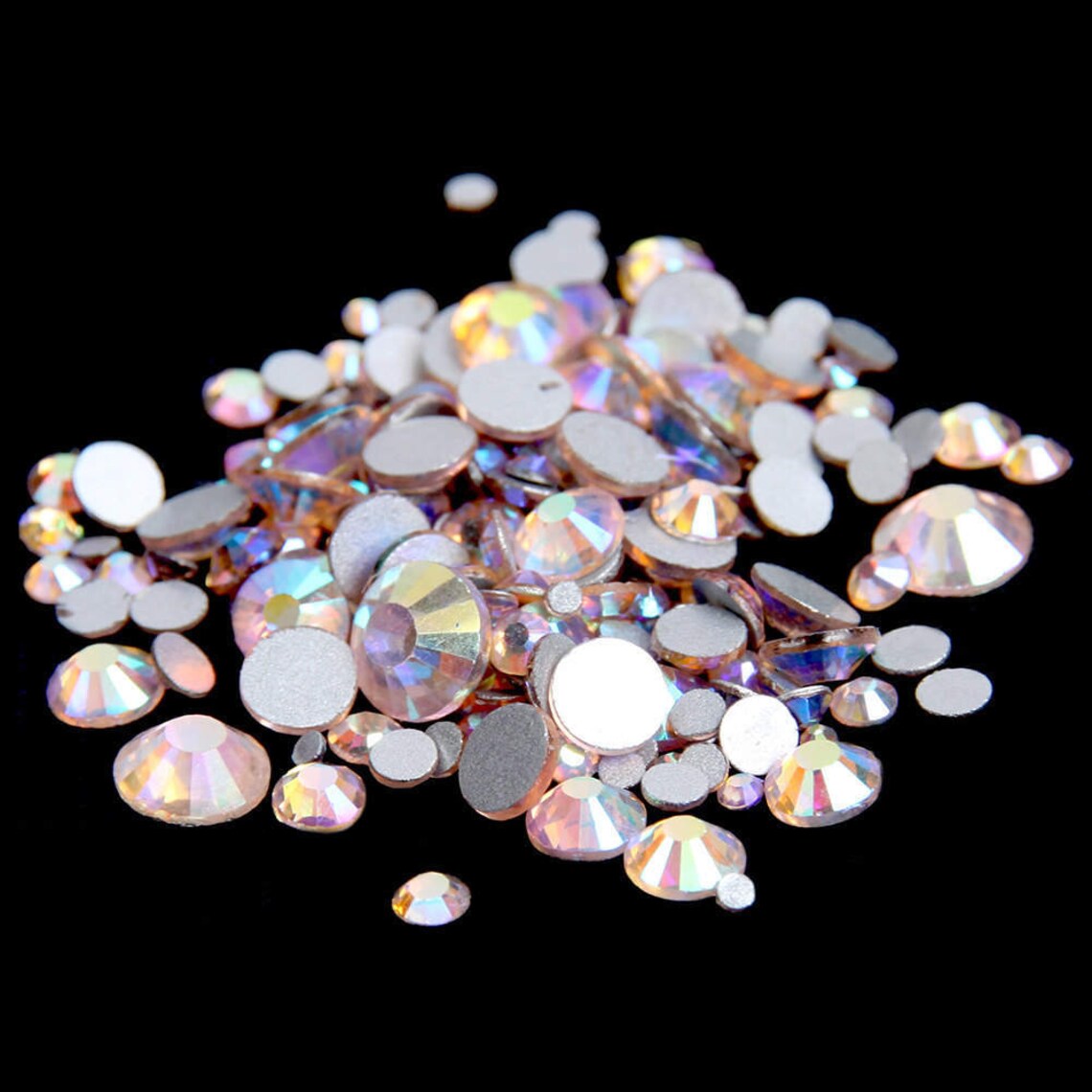Champagne Rhinestone Micro AB Champagne Crystal Glass Rhinestones Flatback High - Etsy