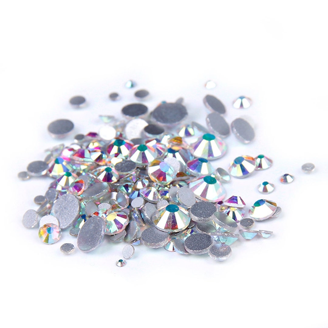 AB Clear -- 5000 Pcs Assorted 9 Sizes Crystal Glass Rhinestones ...