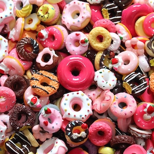 20 pcs mixed Wholesale Lot Doughnut Cute Kawaii Flatback Resin Cabochons