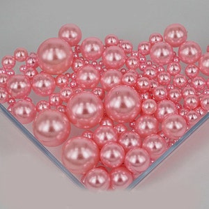 800 pieces Pink Mix Sizes Round Resin Pearl Cabochons no hole ( not flat back )