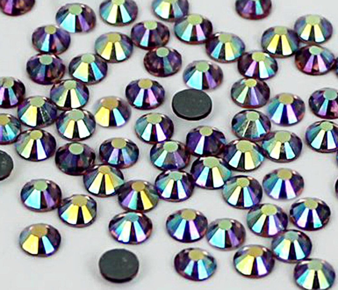 AB Purple --720 Pc Hotfix Iron on Rhinestones Glass Rhinestone Flatback ...