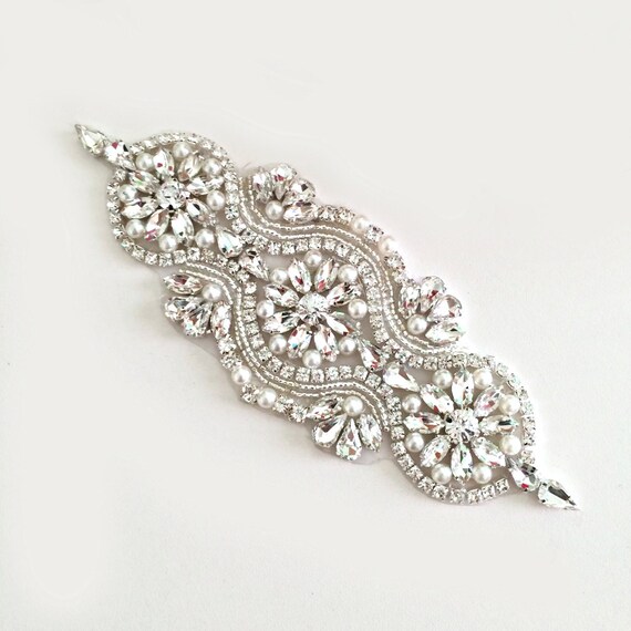 Diy Bridal Wedding Sash Bridal Belt Rhinestone Applique Etsy