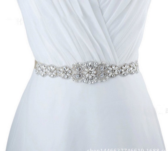 Diy Bridal Wedding Sash Bridal Belt Rhinestone Applique Etsy