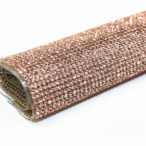 Champagne - vetro strass Hot fix o Applique adesivo Self / foglio di adesivi 2mm (SS8)