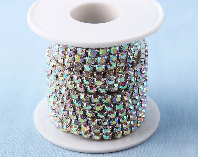 AB Clear Rhinestone Trim Crystal Trim Rhinestone Chain | Etsy