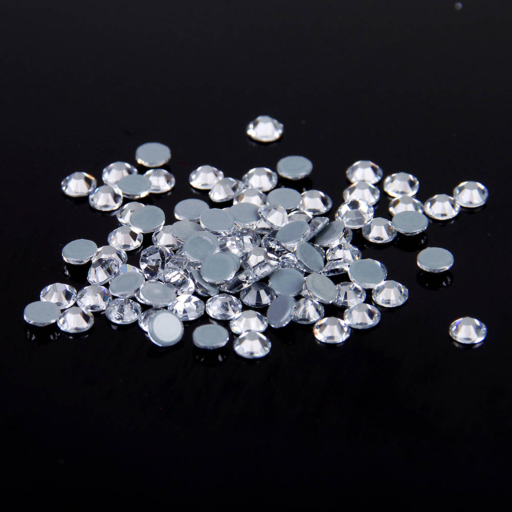 Clear -- 4000 Pcs Assorted 8 Sizes Crystal Glass Rhinestones Flatback ...