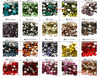 1440 pcs SS20 -- Glass Rhinestones Flatback High Quality no hotfix  Wholesale Pack Lot -- 30 colors to choose