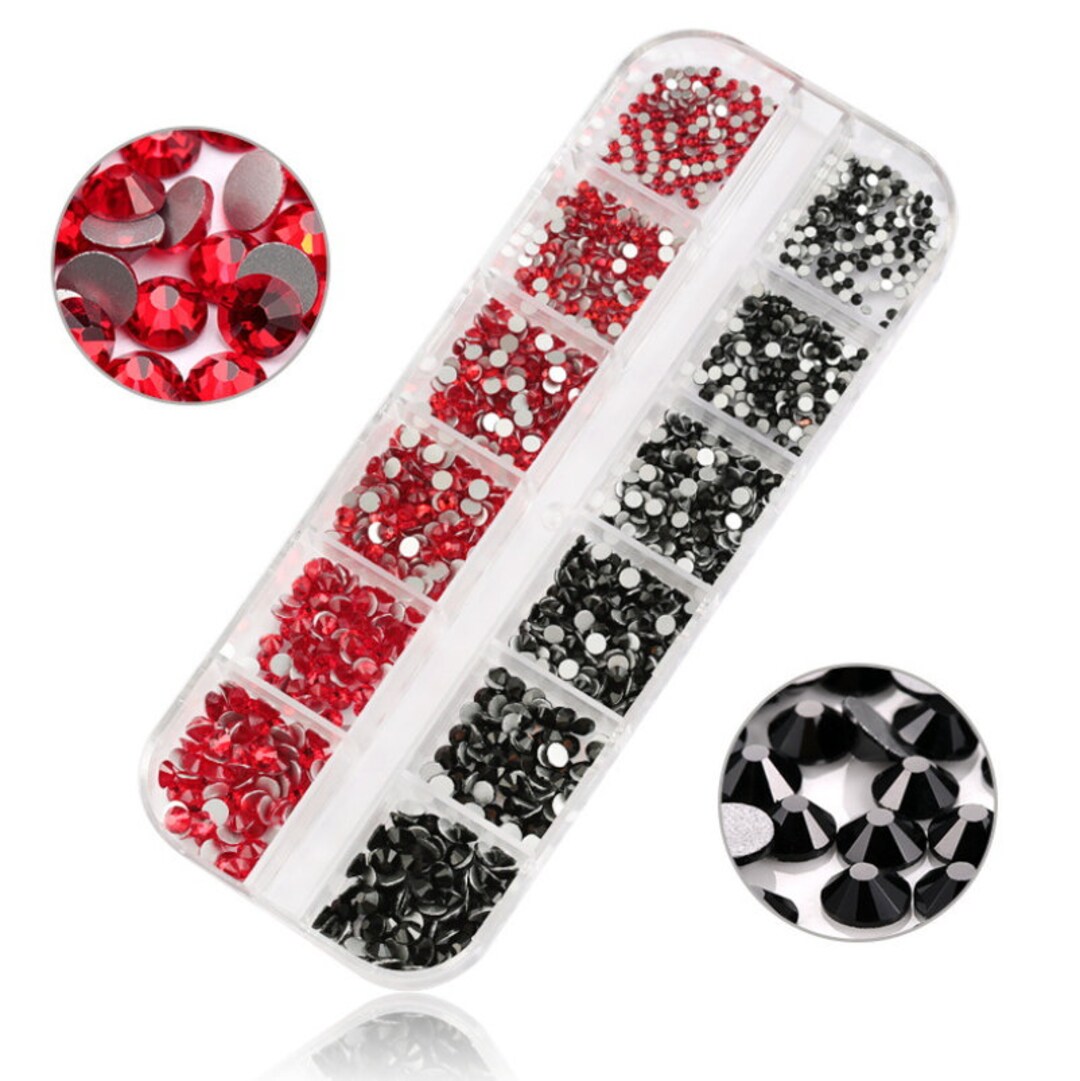 2000 Pieces 2 Colors in Box High Quality Flat Back Glass Rhinestones ...