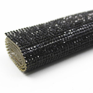 Nero - vetro strass foglio adesivo Self Applique / Sticker Sheet 2mm (SS8)