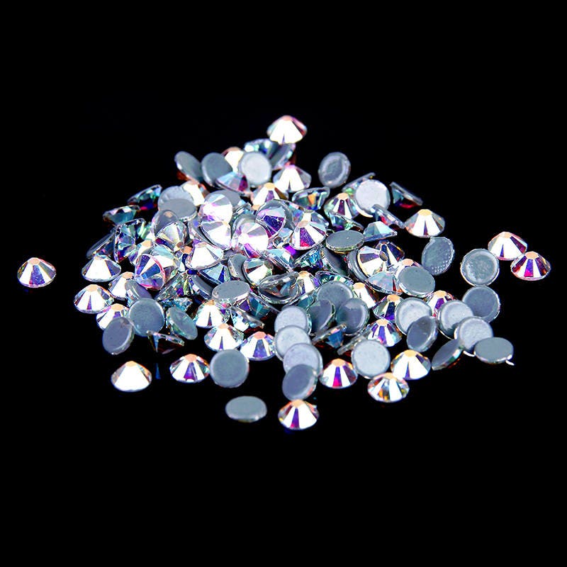 AB Clear -- 4000 Pcs Assorted 8 Sizes Crystal Glass Rhinestones ...
