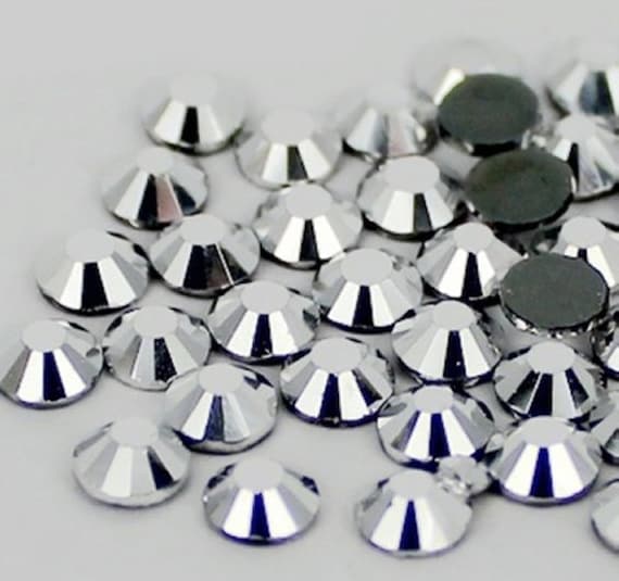 Silver -- Hotfix Iron On Rhinestones Glass Rhinestone Flatback Wholesale  Pack Best Quality SS6 SS10 SS16 SS20 Choose Your Size