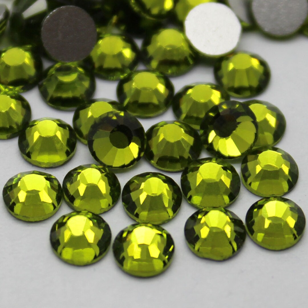 Olive Green Crystal Glass Rhinestones Flatback High Quality No Hotfix