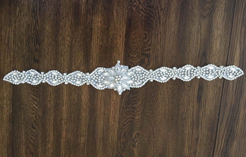 Diy Bridal Wedding Sash Bridal Belt Rhinestone Applique Etsy