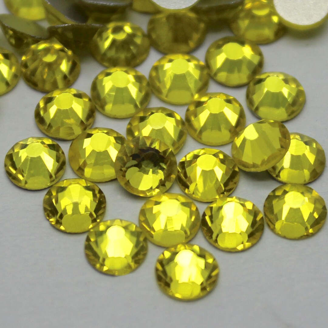 Lemon Yellow -- Crystal Glass Rhinestones Flatback High Quality No ...