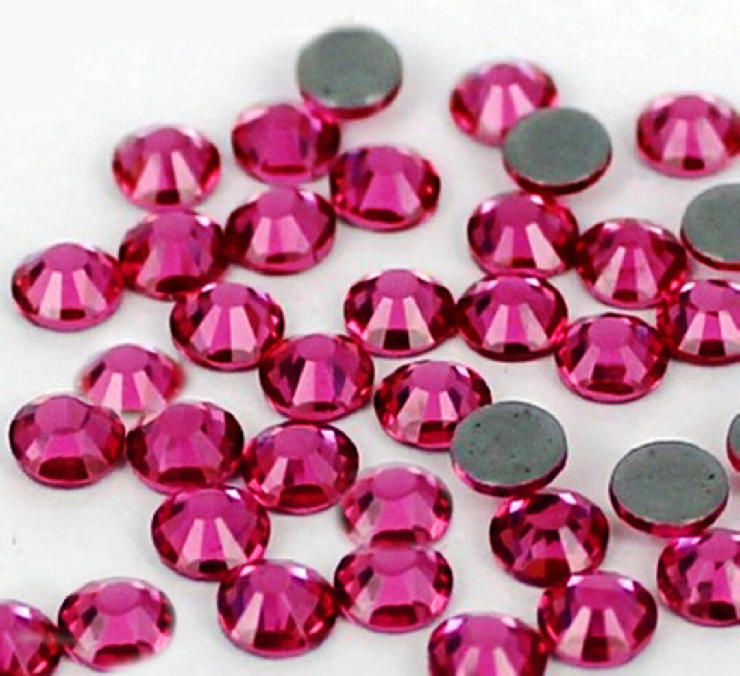 Fuchsia -- Hotfix Iron on Rhinestones Glass Rhinestone Flatback ...