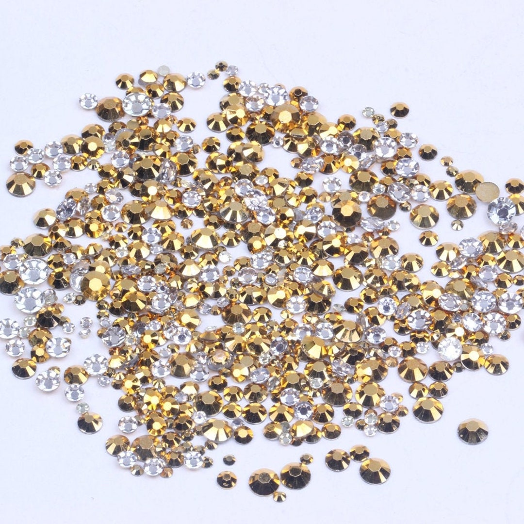 Ab Gold AB Gold Gloss - 1000 2mm 3mm 4mm 5mm or 100 6mm Jelly AB Flatback Resin ...