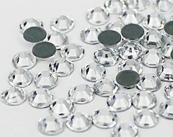 Clear -- Hotfix Iron On Rhinestones Glass Rhinestone Flatback Wholesale Pack Best QualitySS3 SS4 SS5 SS6 SS8 SS10 SS12 SS16 SS20