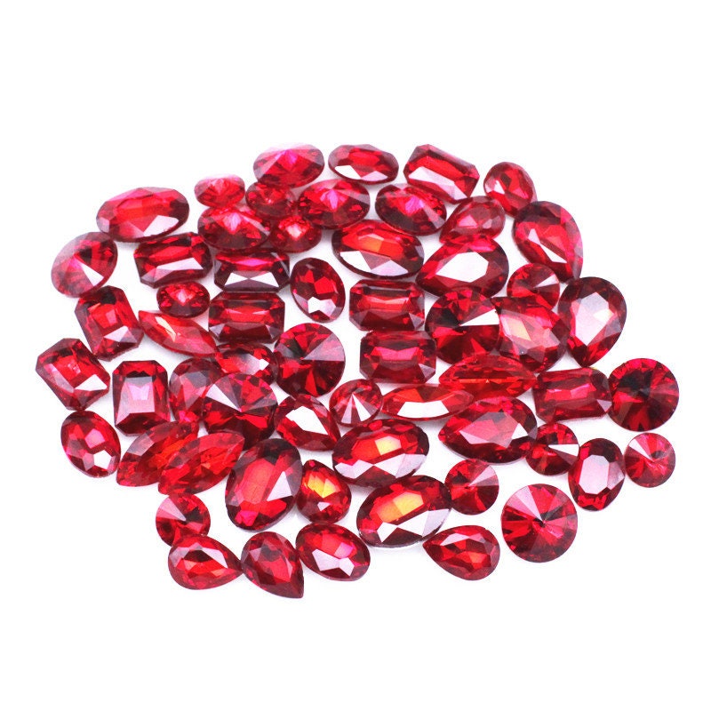 20 Pieces Assorted Sizes Glass Gems Cut Back Crystal for Your Etsy