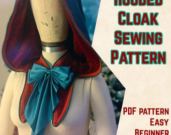 Hooded Cloak Sewing Pattern (reversible) PDF digital patter
