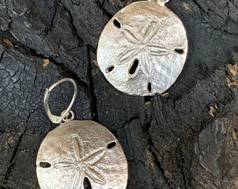 Sand Dollar Sterling Silver Earrings, Medium