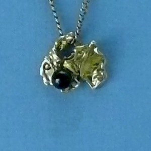 One of a Kind Water Cast 14KT Gold with Onyx 3 mm Ball image 2