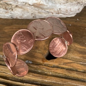 Penny Bracelet Vintage Copper genuine coins pick a year. Soldered not glued. Cuff penny bracelet. Pennys image 3