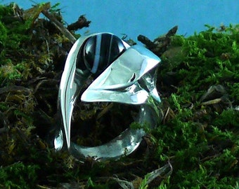 Semi Precious Interchangeable Eight Gemstone Bead Ring Sterling Silver
