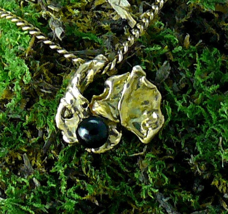 One of a Kind Water Cast 14KT Gold with Onyx 3 mm Ball image 1