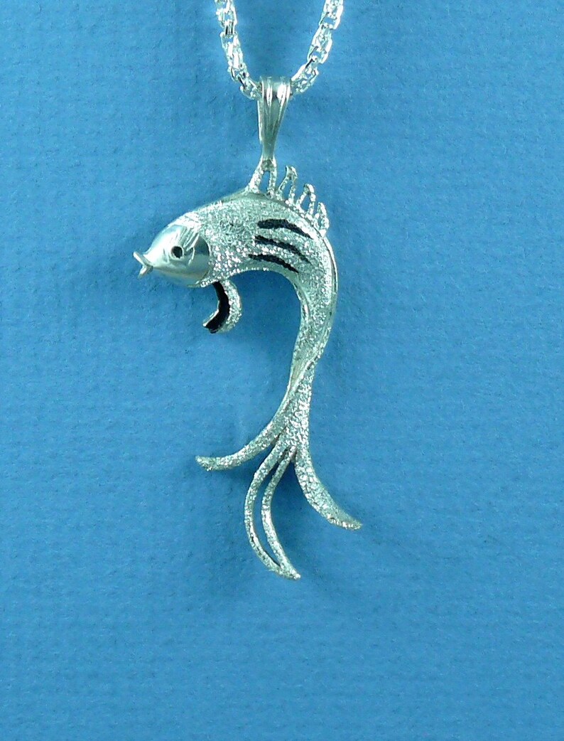 Koi Fish Pendant Exotic Sterling Silver Etsy