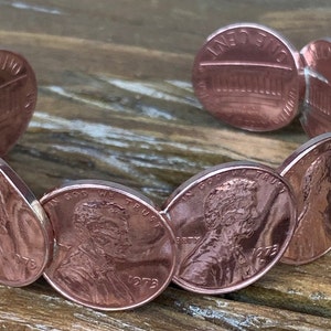 Penny Bracelet Vintage Copper genuine coins pick a year. Soldered not glued. Cuff penny bracelet. Pennys image 2