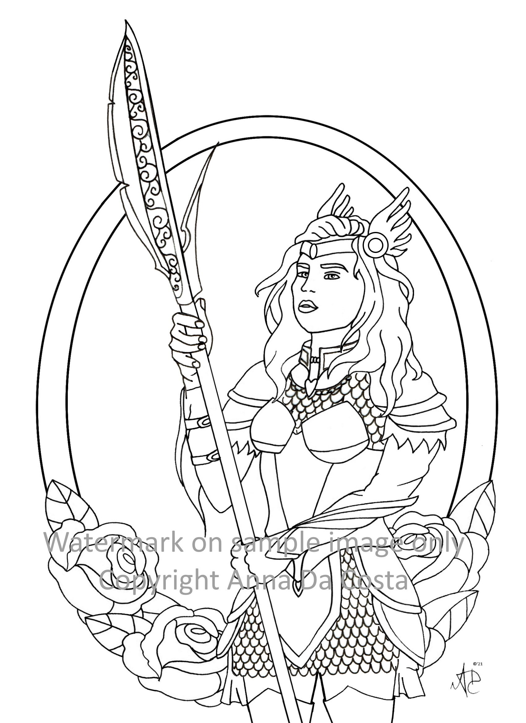 Warrior Women Coloring Pages Digital PDF Downloadable | Etsy