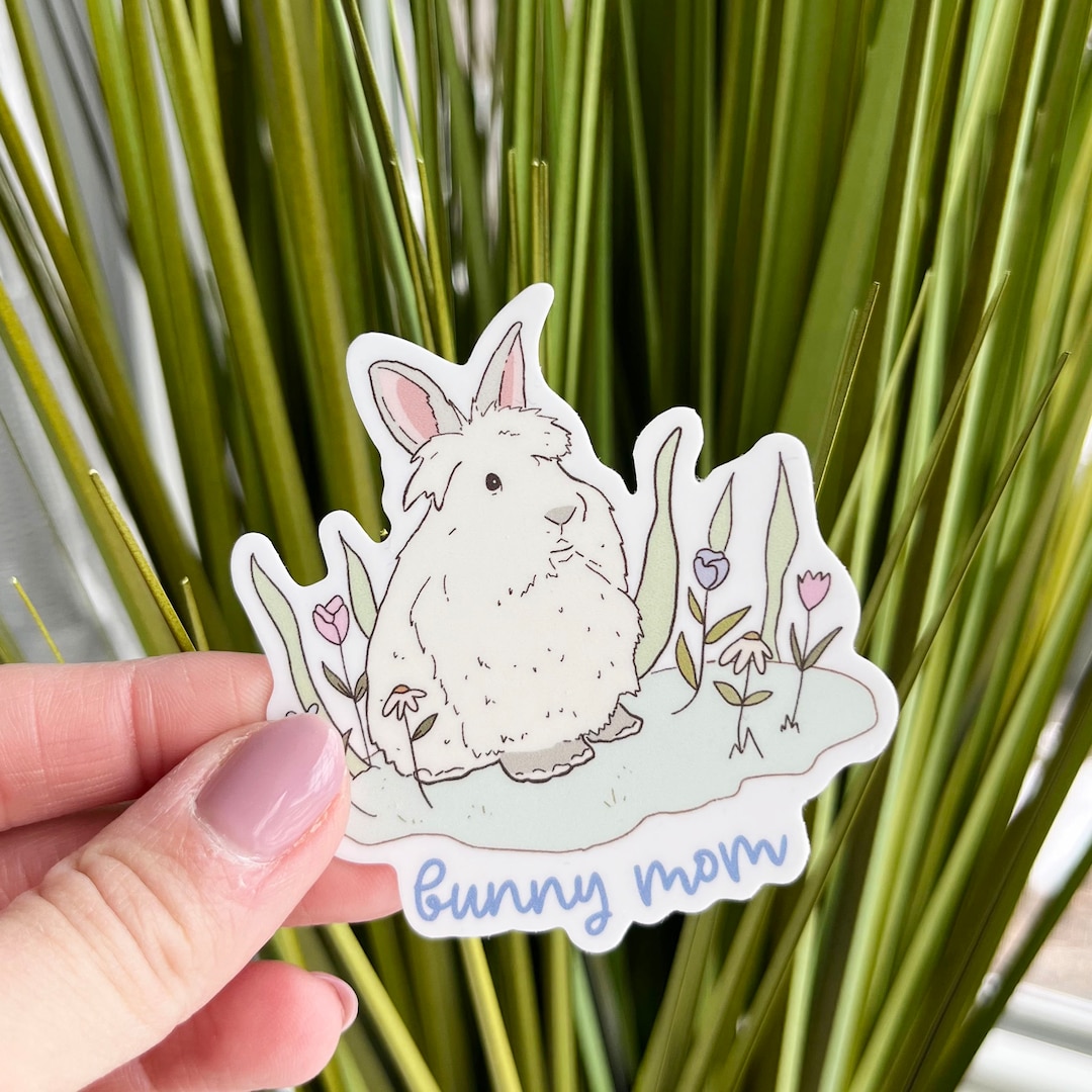 Lionhead Bunny Mom Matte Vinyl Bunny Sticker Sticker for Laptops, Water Bottles & More Gift for