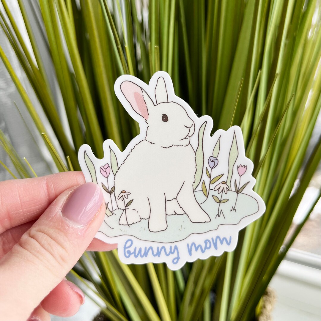 Bunny Mom Matte Vinyl Bunny Sticker Sticker for Laptops, Water Bottles & More Gift for Bunny